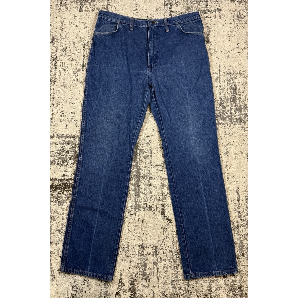 Vintage Rustler Mens 38 Long Blue Jeans‎ Made USA Straight Leg Denim 87621